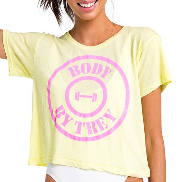WILDFOX | Yellow Pink Workout Tee - H9 - Picture 1 of 6